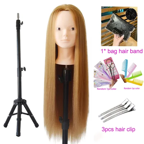 Trainingskopf-Kit für Frisuren Mannequin kopf mit 100% synthetischem Haar Dressing Kopf puppe mit
