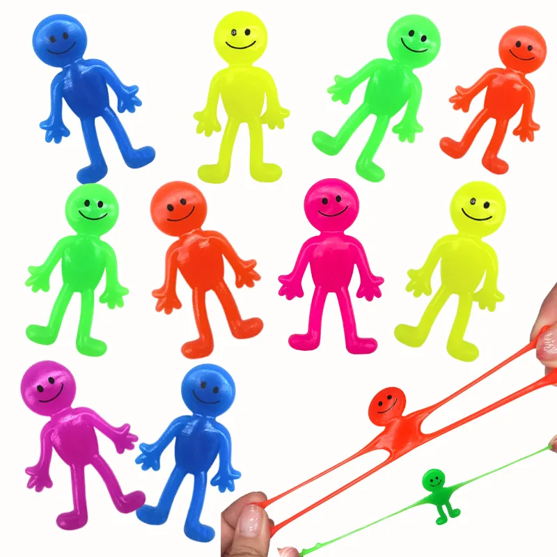 20 Stück lustige kleine Mann klebrige Gooey Angstlinderung Spielzeug für Geburtstagsfeierbevorzugungen Goodie Bag Pinata Füllstoffe Halloween Ostergeschenk Image