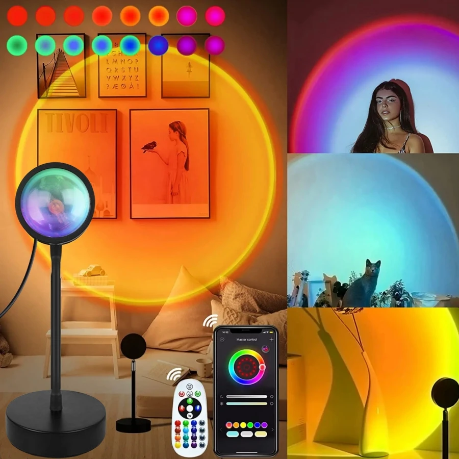 Smart Sunset Lampe Tuya LED Nachtlicht USB RGB Smart Leben APP Remote Projektion Für Raum Dekoration Fotografie Festival Geburt Image