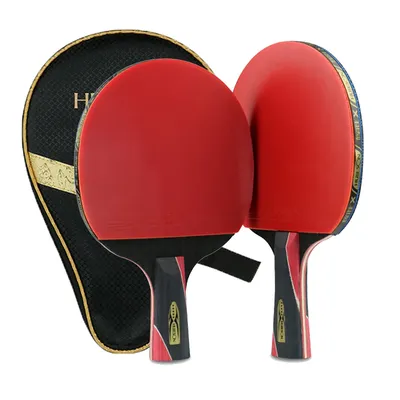 1PC Ping Pong Schläger Klinge Tischtennis Horizontale Grip Schläger Bat Carbon Faser Gummi Griffe Image