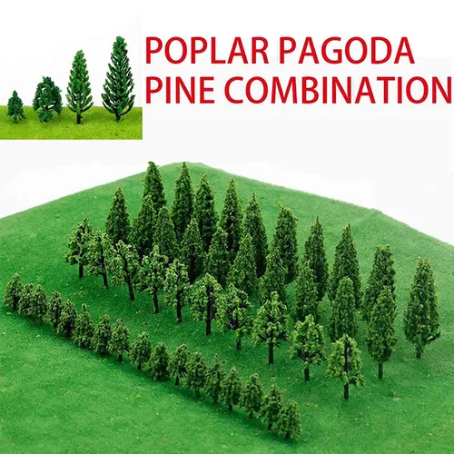 50 Stück Bäume Modellbahn Eisenbahn Wargame Diorama Landschaft Landschaft Skala DIY Bau Sand Tisch