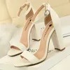 BIGTREE Schuhe Mit Hohen Absätzen Sandalen Frauen 9,5 Cm High Heels Pu Leder Frauen Schuhe Block Heels Sommer Sandalen Dame Partei Schuhe größe 43