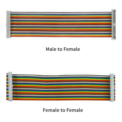 40pin GPIO Adapter Kabel 20CM Männlich zu Weiblich GPIO Kabel 2x20 pin Buchse auf Buchse Regenbogen