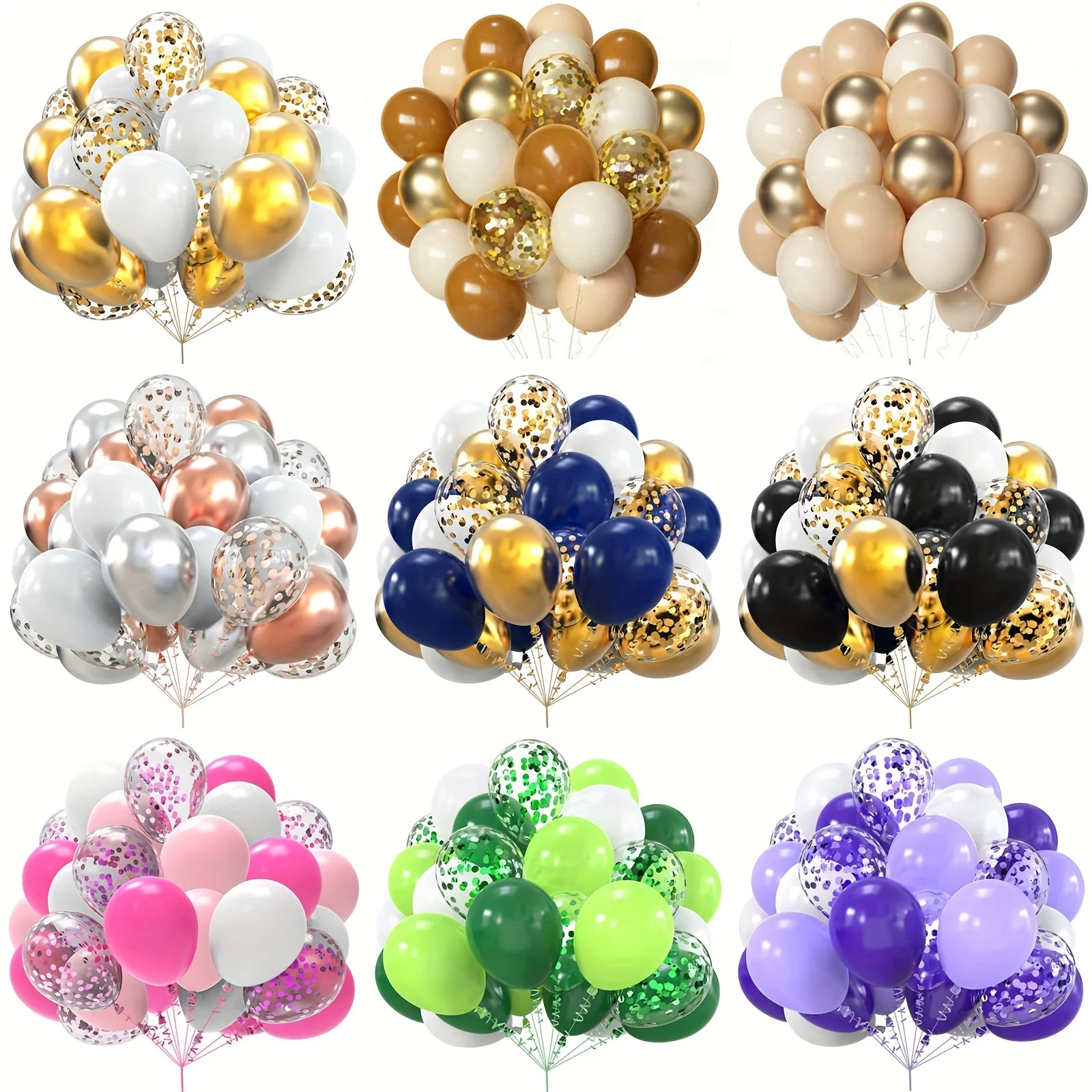 38 Stück Konfetti-Latex-Luftballons, Geburtstagsfeier, Dekoration, Hochzeitsdekoration, Babyparty, Globos, klare Luftballons, Valentinstag Image