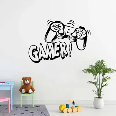 Geschnitzte Gamer Wanda uf kleber Vinyl Wandt apete für Kinderzimmer Dekoration Aufkleber Jungen ps4 Image