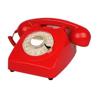 Schnur gebundenes Telefon rote Retro-Telefone 'altmodische Festnetz telefone Vintage-Wähl telefon