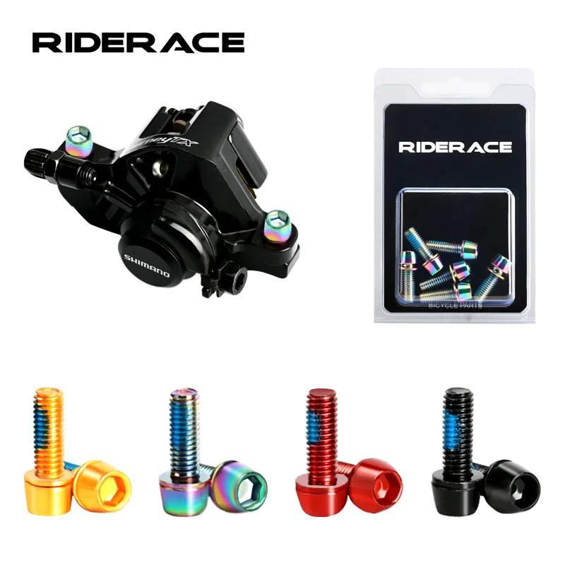 6 Stück Fahrrad-Scheibenbremssattel-Befestigungsschrauben M6*18MM Titanbeschichteter Bunter Stahl für MTB Mountainbike Image