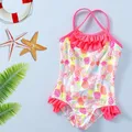 Einteilige Badeanzüge Badeanzüge für Kinder Cross Back Bade bekleidung Strand Sommer Bikini Schwimm