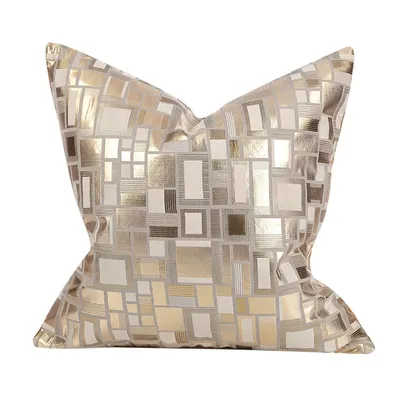 Gold Plaid Sofa Kissen bezug Dekoration für Couch und Bett 30x50cm/45x45cm/50x50cm Image