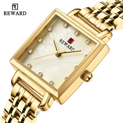 Belohnung Damen uhren Mode Luxus goldene Uhr für Frauen lässig wasserdichte Quarz Damen Edelstahl