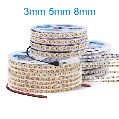 3 mm, 5 mm, 8 mm Breite, DC 5 V, LED-Streifen 2835, 120 LEDs/m, 1 LED pro Schnitt, flexibles Klebeband, IP20, nicht wasserdicht, warm, natürlich, kühles Weiß, 1–5 m