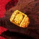 Echt 18K Gold Farbe Ring für Männer Vater Bruder Buddha Kopf Religion Finger Ringe Edlen Schmuck