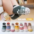 5 paia di calzini antiscivolo per bambini in cotone per bambini, ragazzi, bambine, calzini estivi per bambini, inverno, primavera, 0-8 anni