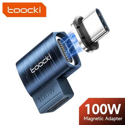 Toocki USB3.0 USB C auf Typ C magnetischer OTG-Adapter PD 100 W Schnellladung 5 Gbit/s Daten-OTG-Konverter für MacBook iPhone 15 Image