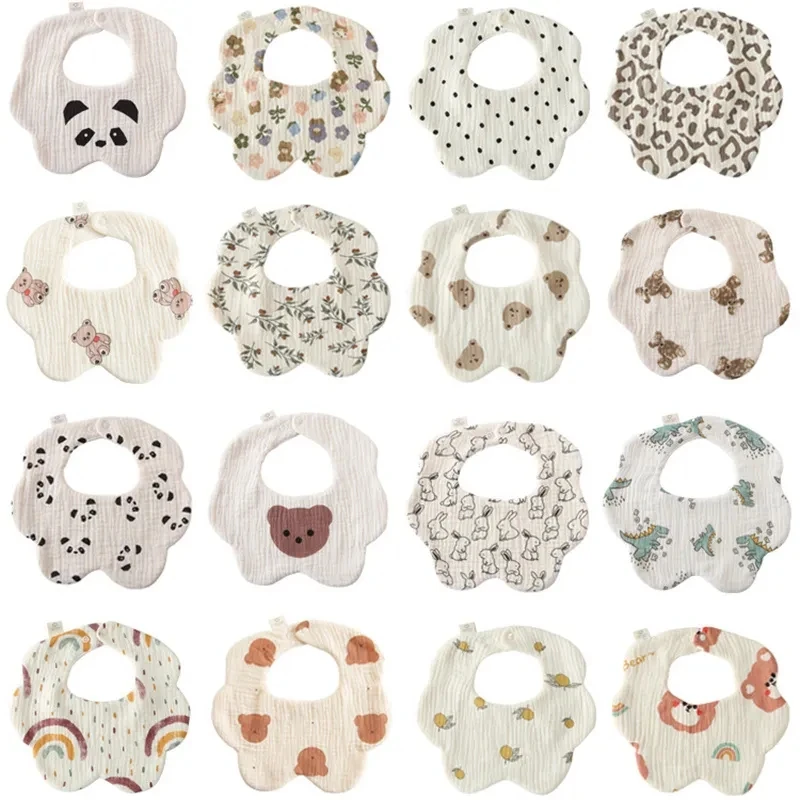 1 stücke Baumwolle Gaze Druck Baby Lätzchen Saugfähigen Speichel Handtuch Neugeborenen Spucktücher Bandana Schal für Jungen Mädchen Fütterung Sabbern Lätzchen Image