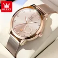 Olevs Frauen Uhren japanische Quarz wasserdichte Armbanduhr Edelstahl armband Mode kleid leuchtende