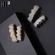 Hip Hop Full CZ Steine Zähne Grillz Kappen Zirkon vereist Micro Pave Top & Bottom Charm Grills für