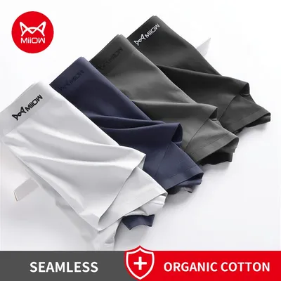 Miiow 4 stücke Baumwolle Herren unterwäsche nahtlose 3a Graphen anti bakterielle Boxershorts Image