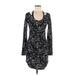 No Comment Casual Dress - Bodycon Scoop Neck Long sleeves: Black Dresses - Women's Size Medium