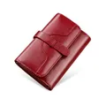 Portafoglio rosso in vera pelle da donna porta carte RFID di lusso portafogli classici borsa per