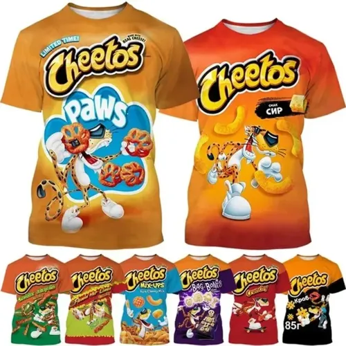 Cheetos 3d gedruckt T-Shirt lustige Mode lässig Cheetos Kartoffel chips Persönlichkeit Essen T-Shirt