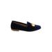 Del Toro Flats: Smoking Flat Chunky Heel Casual Blue Shoes - Women's Size 5 1/2 - Almond Toe