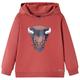 vidaXL Kids' Hooded Sweatshirt Burnt Red 140