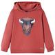 vidaXL Kids' Hooded Sweatshirt Burnt Red 116