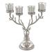 Costway Reindeer Candle Holder Christmas Ornament for 4 Candles Aluminum Decoration-Silver