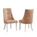 Upholstered Dining Room Chairs, Set of 2, Light Brown