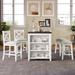 Rustic Farmhouse Counter Height Dining Set for 4 - Wooden Bar Table, Stools & Chairs, Vintage White Finish