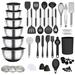 Smith Barton 33 -Piece Kitchen Utensil Stainless Steel/Silicone in Black | Wayfair BSCU-12