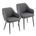 2-pc Linen Dining Chairs Metal Legs Accent Chairs Leisure Side Chairs