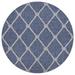 8' Round Navy Knot Indoor Outdoor Area Rug - 6' x 7'