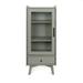 Bathroom Storage Cabinet Floor Standing Cabinet Modern Glass Door Cupboard with Adjustable Shelves and Drawer Console Table