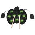 Btuty Electronic Drum Set for Kids Children Beginners Digital Roll-Up Sensitive Practice Drum Kit with 9 Drum Pads and 2 Foot Pedals