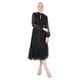Lovedrobe Women's Midi Dress Ladies Long Sleeve High Neck Polka Dot Tie Back A-line Tea Dress for Party Occasion Office Wear, Black, 20