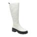 Moody Water Resistant Knee High Boot - White - Lisa Vicky Boots