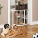 Muhub Dog Gate 39 H Pet Gate for Inside the House 37.8 -41.3 W Extra Wide Pet Gate Easy Install White