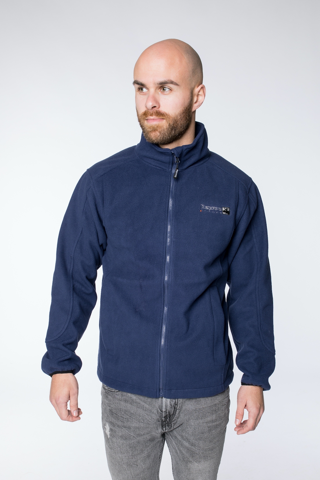 Fleecejacke DEPROC ACTIVE "WHITELAKE MEN", Herren, Gr. S (48), blau, 100% Polyester, mit Gummizug, Jacken Fleecejacke, auch in Großen Größen erhältlich