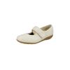 Klettschuh NATURAL FEET "Susanne", Damen, Gr. 40, weiß (beige), Leder, casual, Schuhe Riemchenballerina, mit Memo-Latex-Fußbett