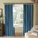Birch Lane™ Rayne Faux Silk Room Darkening Curtains for Bedroom, Living Room Large Window Single Panel Silk in Green/Blue | 108 H in | Wayfair