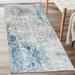 ReaLife Rugs Machine Washable Printed Vintage Distressed Floral Gray Eco-friendly Recycled Fiber Area Runner Rug (2 6 x 6 )
