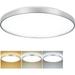 Depuley Modern LED Flush Mount Ceiling Light Silver Low Profile Light Fixture Thin Round Close to Ceiling Light for Kitchen Bedroom Living Room 5 Color Adjustable
