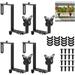 Urban Deco Flower Window Box Brackets 4 Pack Adjustable Heavy Duty Wall Mount Holder with Butterfly Suitable for Balcony Paito Garden Black