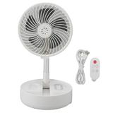 Folding Telescopic Fan 4 Speed USB Charging Remote Control Portable Desktop Floor Fan with Light for Home Travel Camping