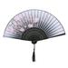 NIKOU 8.3 Inch Folding Hand Fan Chinese Retro Style Hand Held Fan Wedding Party Gift Dance Props Home Office Decoration(Grey)