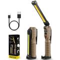 2 Pack Rechargeable LED Work Lights with Magnetic Base 180Â°Rotation Versatile Lighting for Repairs Khaki