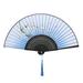 NIKOU 8.3 Inch Folding Hand Fan Chinese Retro Style Hand Held Fan Wedding Party Gift Dance Props Home Office Decoration(Blue)