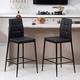 xrboomlife Counter Height Stools Set of 6-26 Stool with Back - Kitchen Black Barstools - Upholstered Faux Leather Island Stool Modern Counter Stool Outdoor Barstools Black Stool